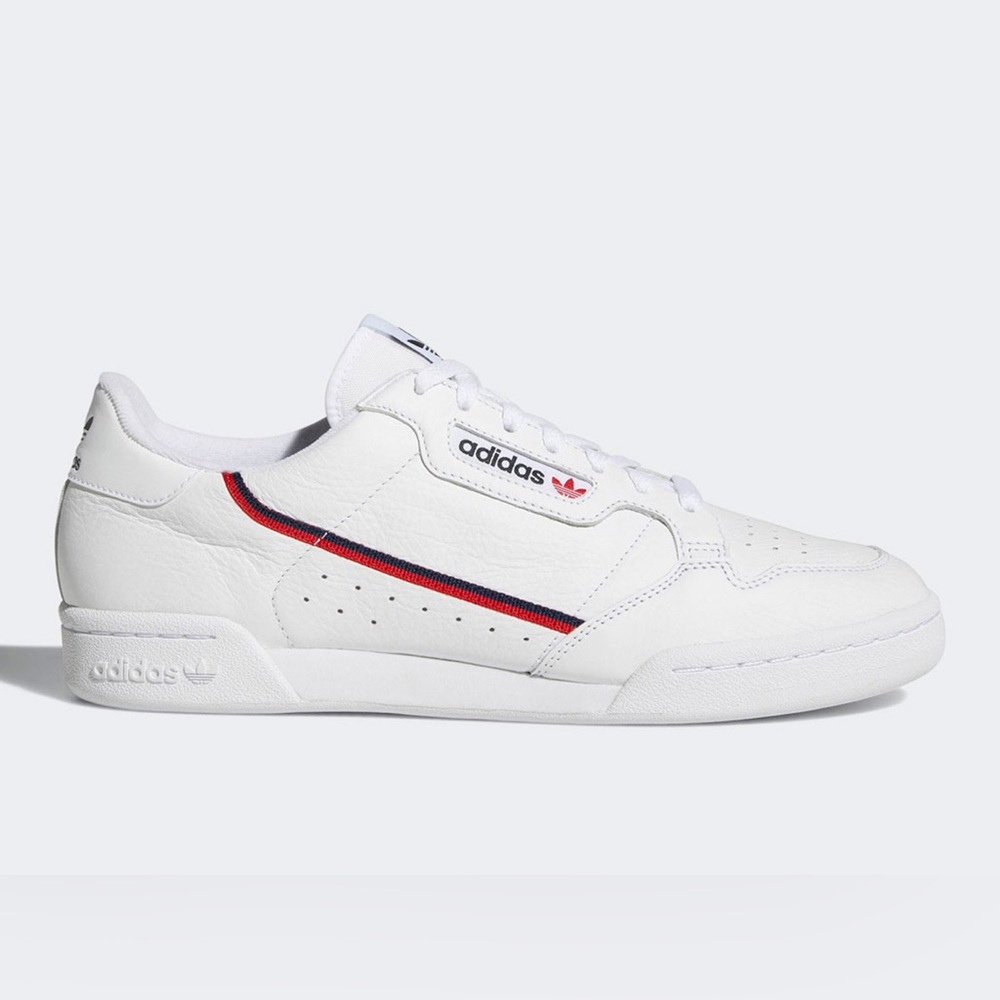 Adidas Rascal Continental 80, Red Blue Stripe Sneakers, Size 42 2/3EU, 9M, 11W